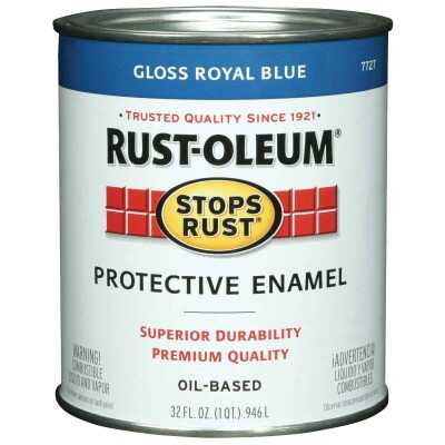 Rust-Oleum Stops Rust Oil Based Gloss Protective Rust Control Enamel, Royal Blue, 1 Qt.